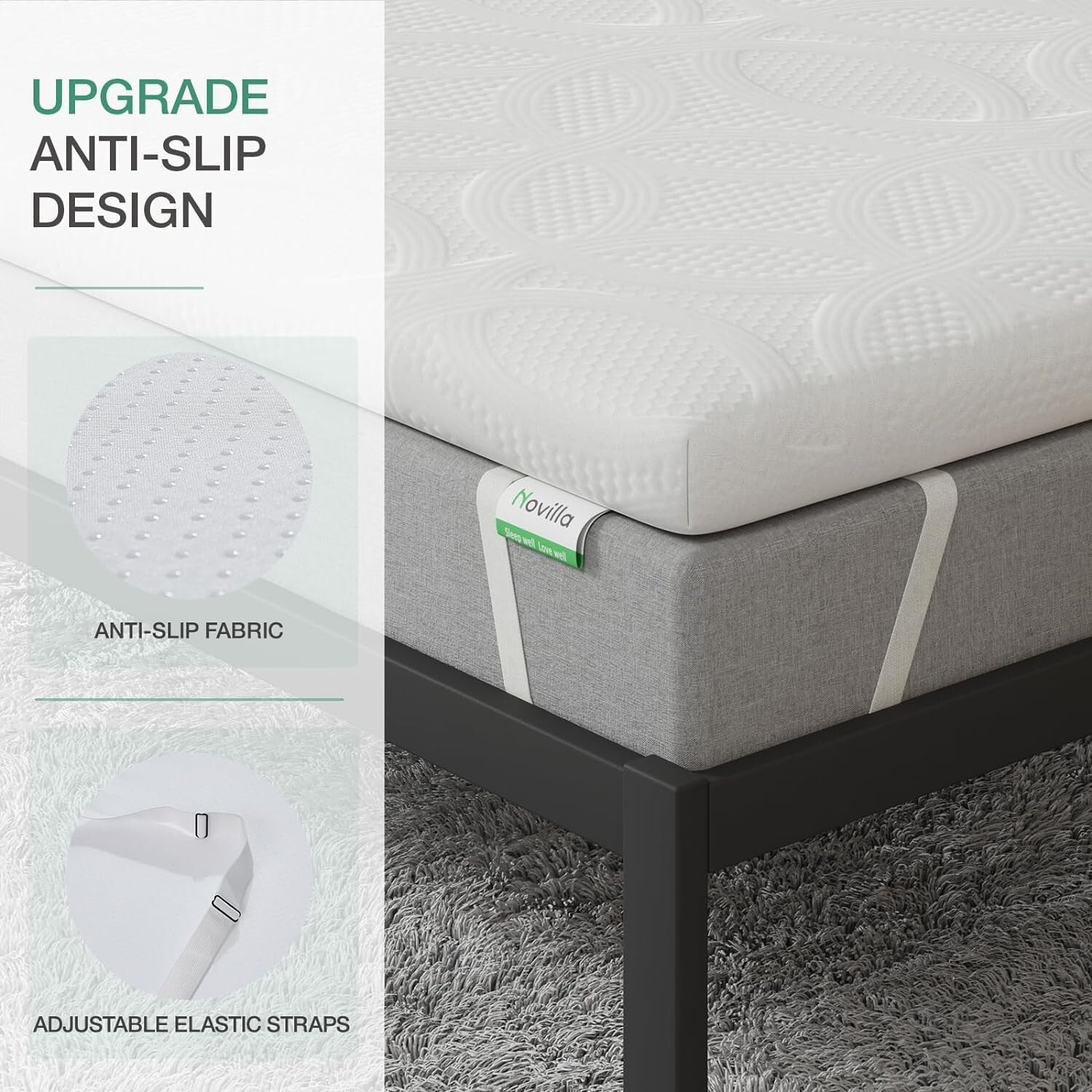 Space-Saving 4-Inch Queen Mattress Topper With Motion Isolation & Cooling Design