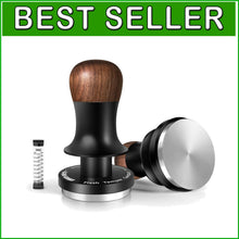 Load image into Gallery viewer, Ultimate 58.5mm Espresso Tamper with Sound Feedback &amp; Walnut Ergonomic Handle