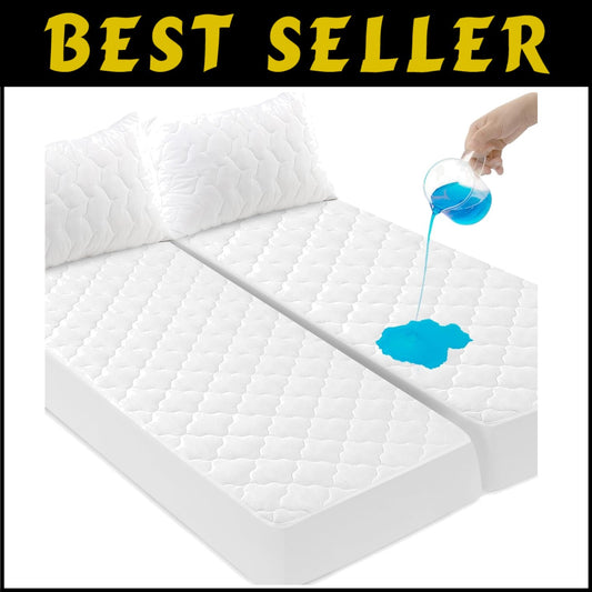Breathable & Soft Split King Mattress Pad – Waterproof, Machine Washable Cover