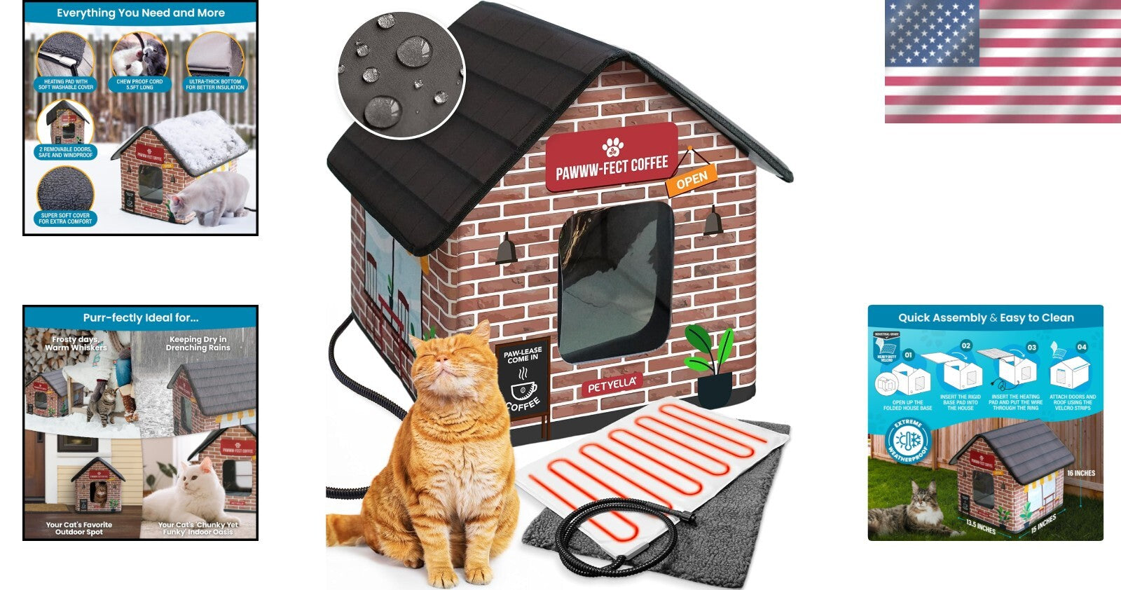 Luxury Heated Cat House - Waterproof & Insulated Shelter for Outdoor Cats