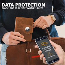 Load image into Gallery viewer, Travel Document Holder with RFID &amp; AirTag Compatibility - Elegant Brown Leather