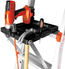 Load image into Gallery viewer, Ladder Accessory Project Tray with Magnetic Dish &amp; Tool Slots - 25 lbs Rating