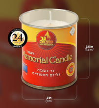 Load image into Gallery viewer, Elegant Unscented 24-Hour Yom Kippur Candle Set in Durable Tin Holders - 24 Pack