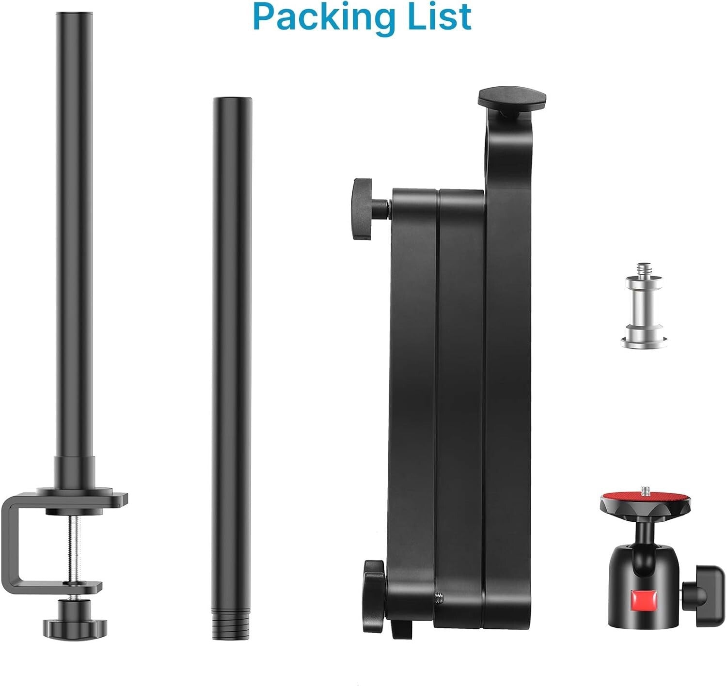 Aluminum Camera Desk Mount Stand – 27.56” Adjustable Arm for Creative Shots