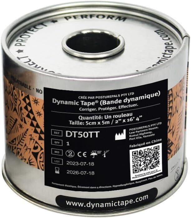 Latex-Free Biomechanical Tape - Ideal for Athletes | Beige & Black 3" x 4" Roll