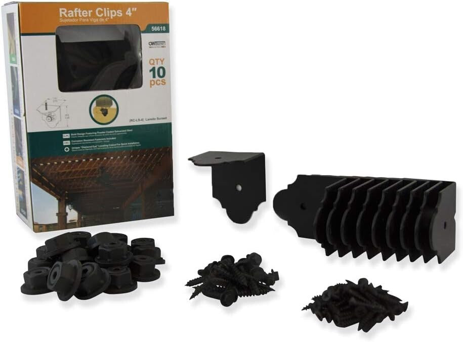 4-Pack Laredo Sunset Rafter Clips - Corrosion-Resistant Steel for All Projects