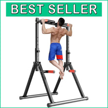 Load image into Gallery viewer, Multifunction Adjustable Pull Up Bar and Dip Station for Home &amp; Outdoor Training