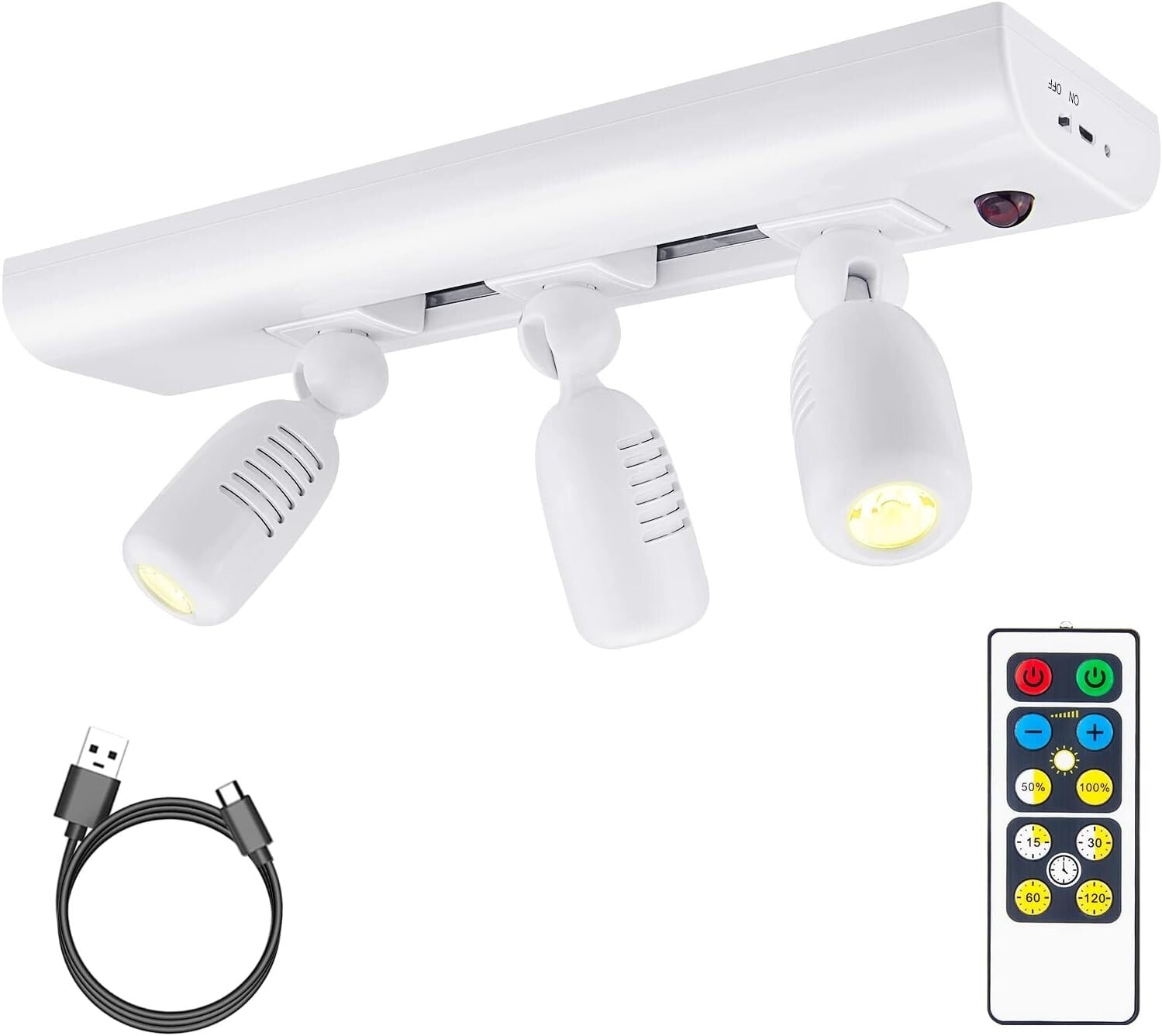 Adjustable Wireless LED Spotlights for Art Displays - Easy Mount Rechargeable