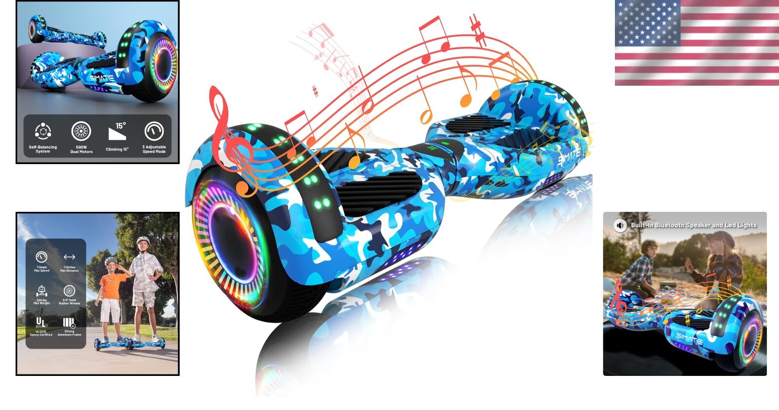 Durable Self-Balancing Hoverboard with Bluetooth - Perfect Gift for Everyone