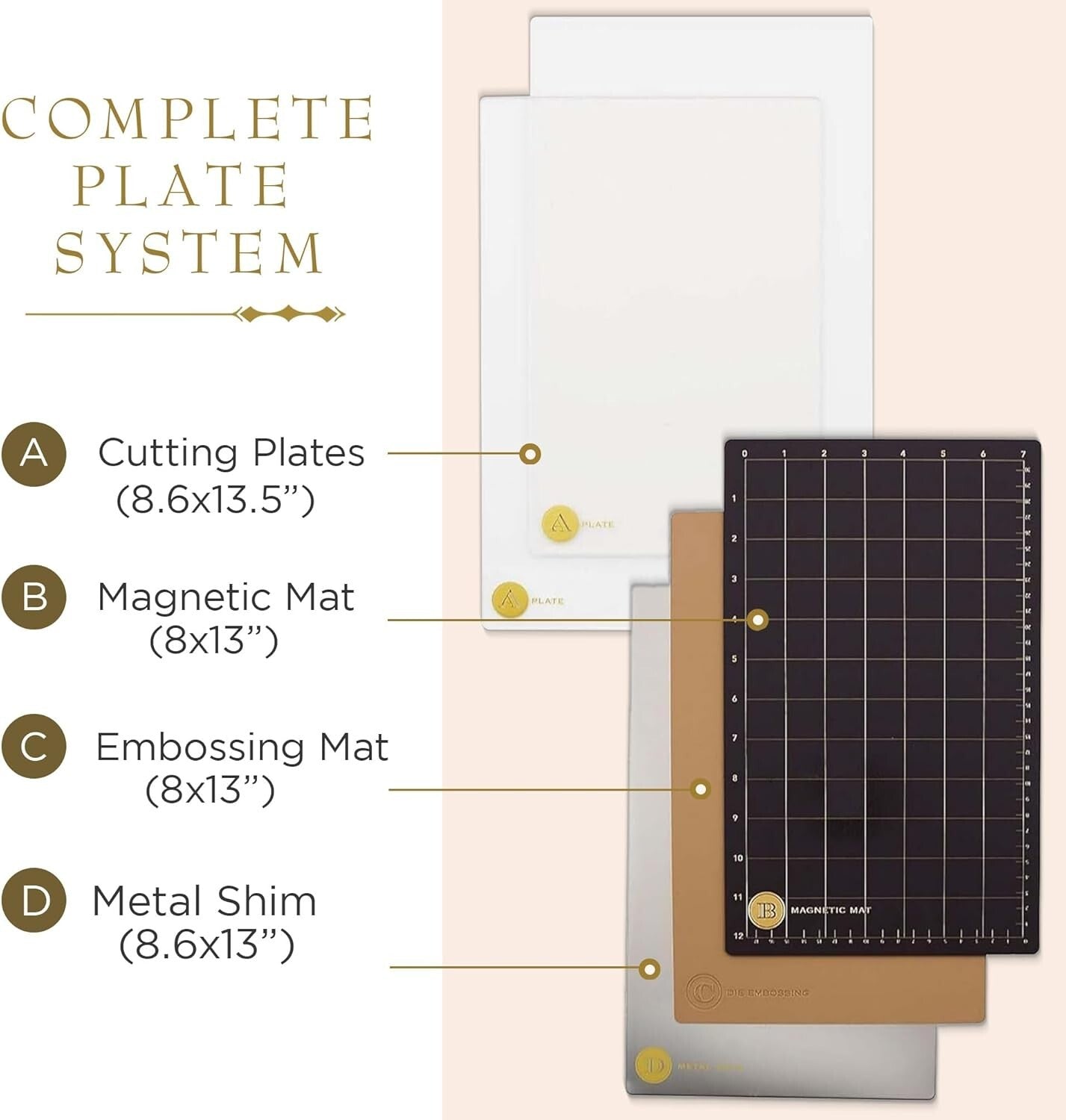 Empress Die Cutting & Embossing Plates Set - Large 8.6 x 13.5 for Precision C...