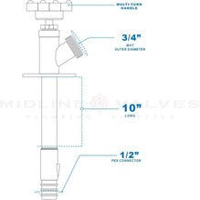 Load image into Gallery viewer, Frost-Free Sillcock Pipe 1/2 Inch PEX &amp; 3/4 Inch Hose Bib - Brass Chrome Finish
