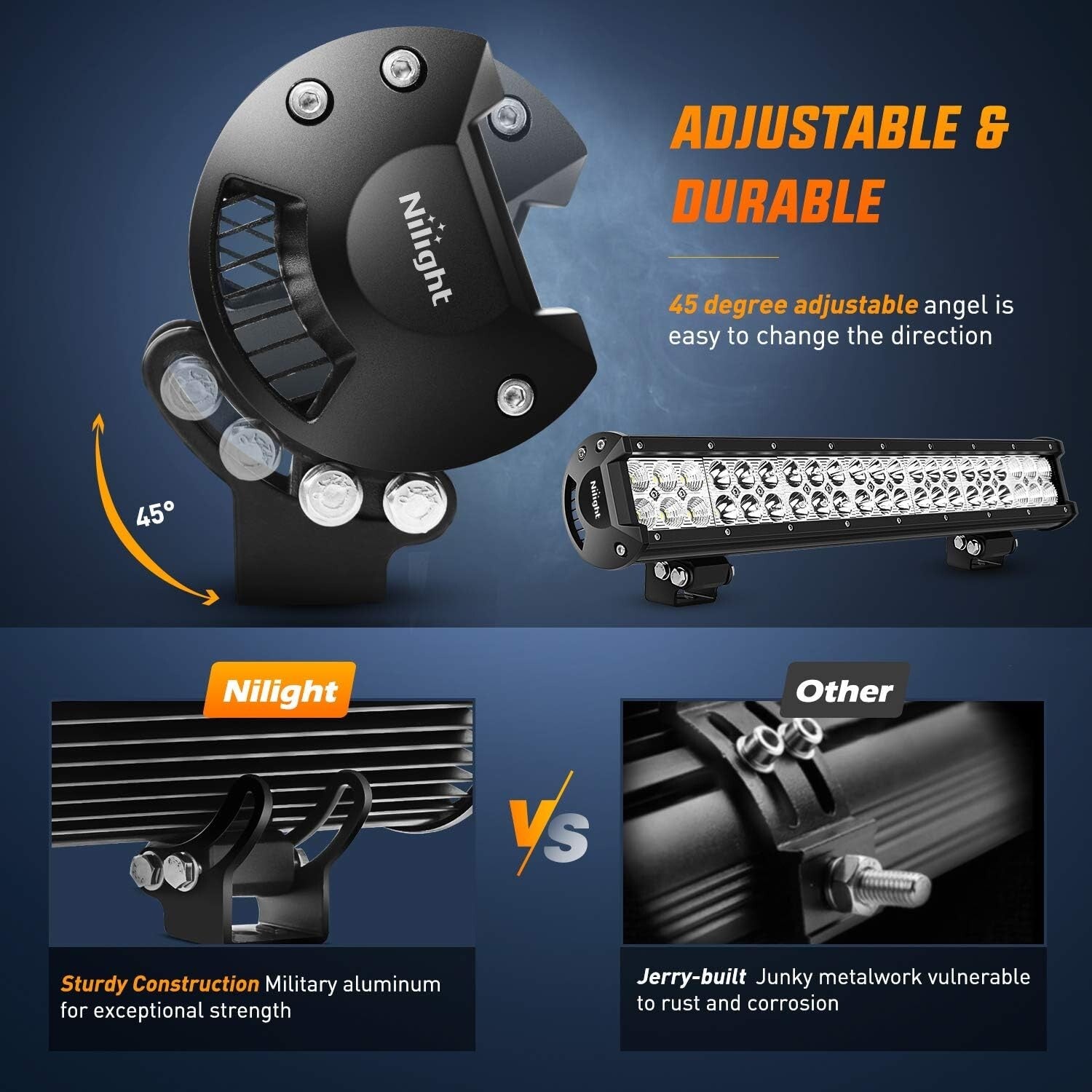 Durable 126W Waterproof Off-Road LED Light Bar with Bracket & Wiring Harness