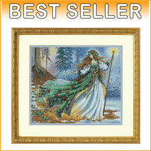Load image into Gallery viewer, Elegant Woodland Fairy Cross Stitch Kit - Includes Beads and Easy Instructions