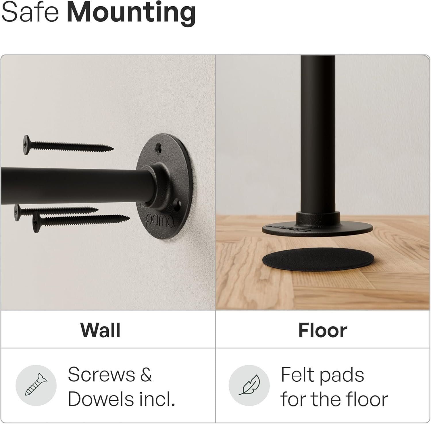 Industrial Pipe Wall-Mounted Clothing Rack – 400 kg Capacity, Stylish Design