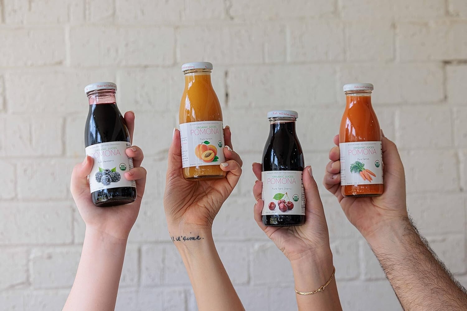 Pomona Organic Apricot Juice - Pure, No Sugar, Cold-Pressed, 12 x 8.4 oz Bottles