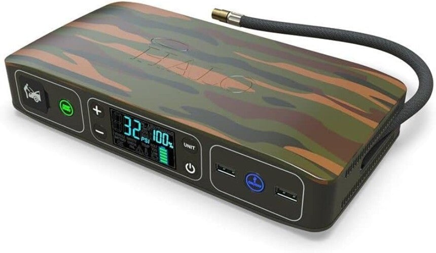 Versatile Camouflage Emergency Car Power Kit with Air Pump and Jump Starter