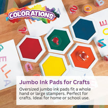 Load image into Gallery viewer, Classic 6-Color Jumbo Washable Ink Pads - Perfect for Classroom &amp; Home Projects