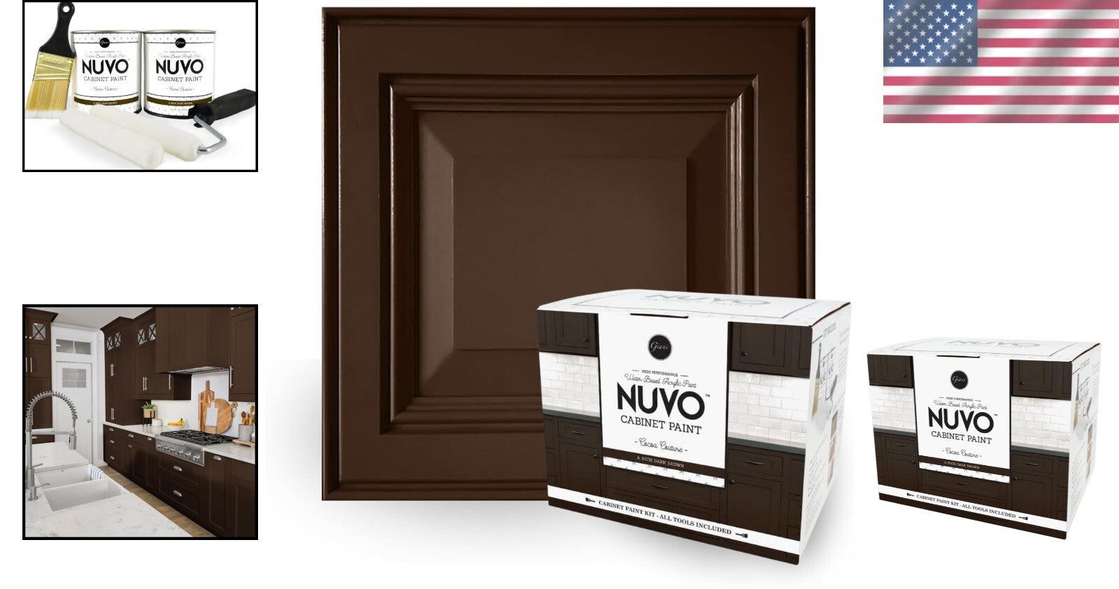 Nuvo Cabinet Makeover Kit: Easy DIY Set, Rich Dark Brown - Quick Transformation