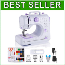 Load image into Gallery viewer, Lightweight Electric Sewing Machine with Foot Pedal - 12 Stitches &amp; Storage