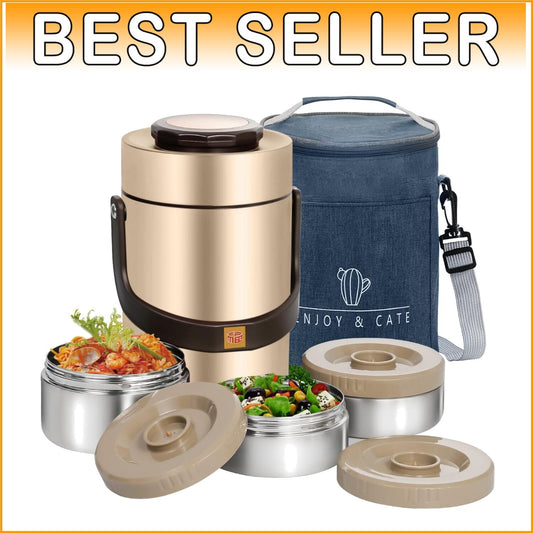 67 oz Stainless Steel Vacuum Insulated Soup Thermos - Stackable Food Container