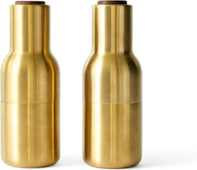 Load image into Gallery viewer, Refillable Salt and Pepper Grinders - Modern Bottle Design in Brass &amp; Walnut