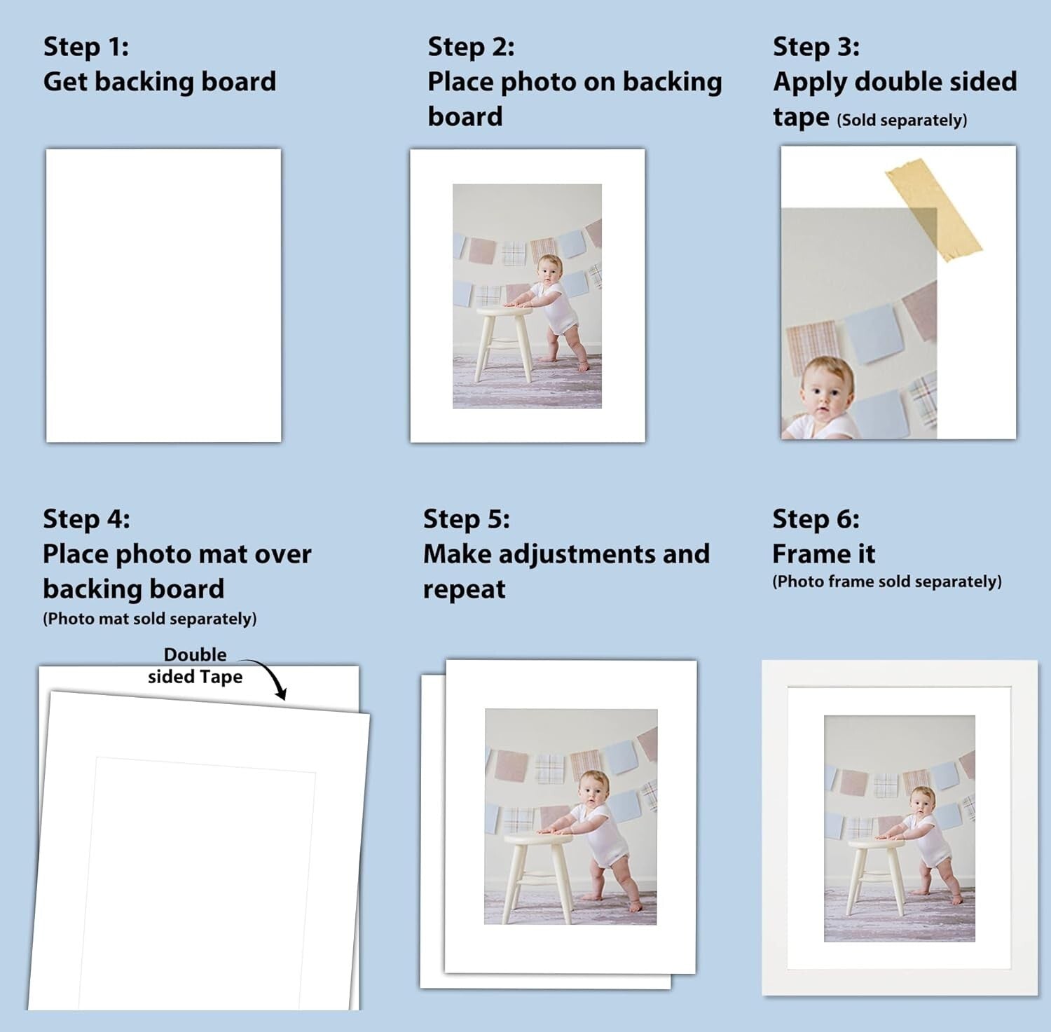 50 Lightweight 11x14 Backing Boards - Ideal for Artists & Crafters' Projects