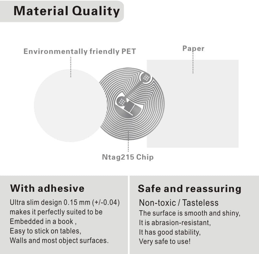 High-Performance 1000 NFC Stickers - Round, 1 Inch, Password Protected Chip