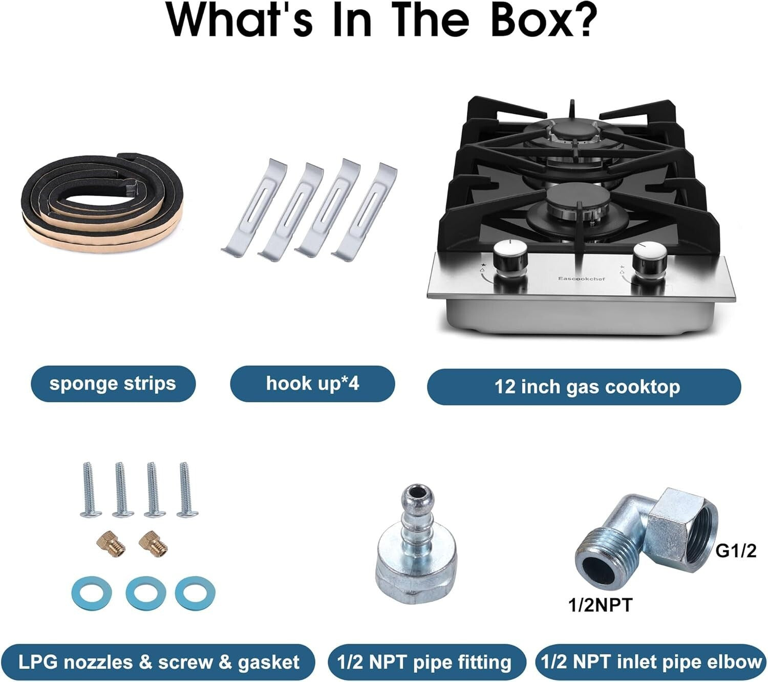 High-Performance 2 Burner Gas Stove with Electric Ignition & Safety Lock System