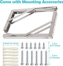 Load image into Gallery viewer, Versatile 550 lb Capacity 24'' Stainless Steel Folding Shelf Brackets - 2-Pack