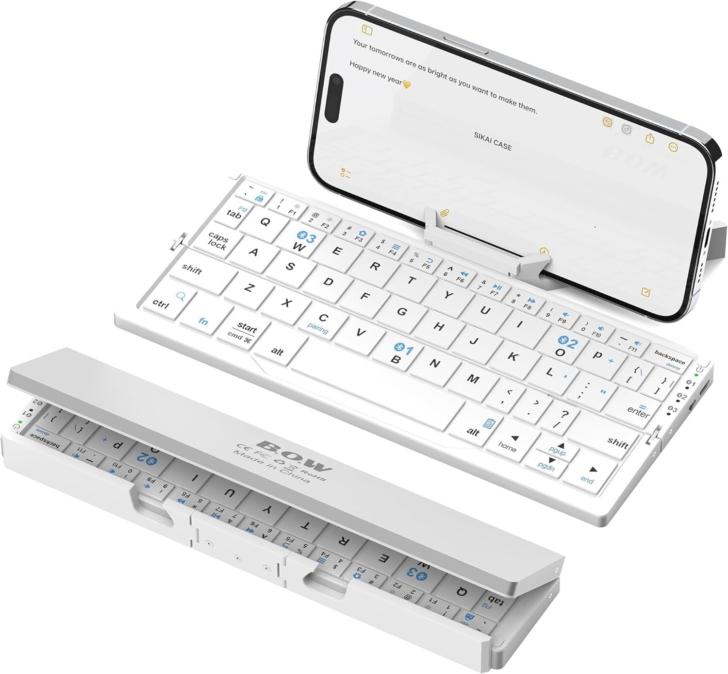 Lightweight Aluminum Travel Keyboard with Magnetic Bracket for Tablets & Phones