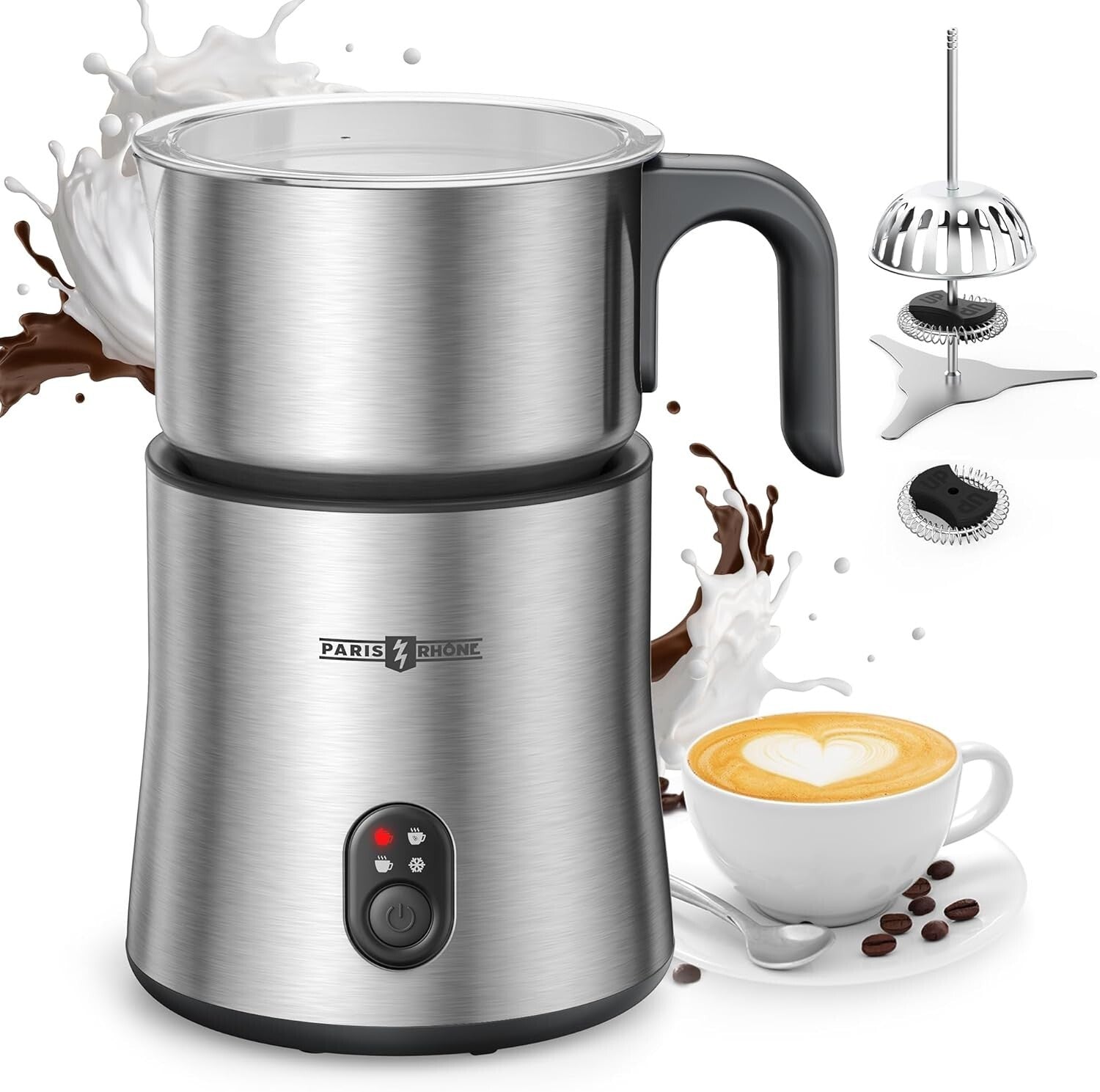 500ml Detachable Milk Frother & Steamer with Strix Control - Elegant Solution