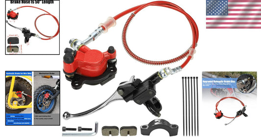 Mini Bike Hydraulic Brake System Assembly with Enhanced Clamping Power & Hose