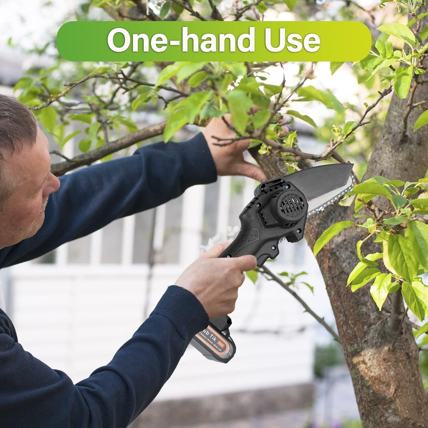 Lightweight 1.54 Lb Electric Chainsaw with Dual Batteries for Easy Pruning
