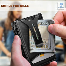 Load image into Gallery viewer, Functional Men's Wallet: Carbon Fiber Slim Wallet with Flipping Leather Case