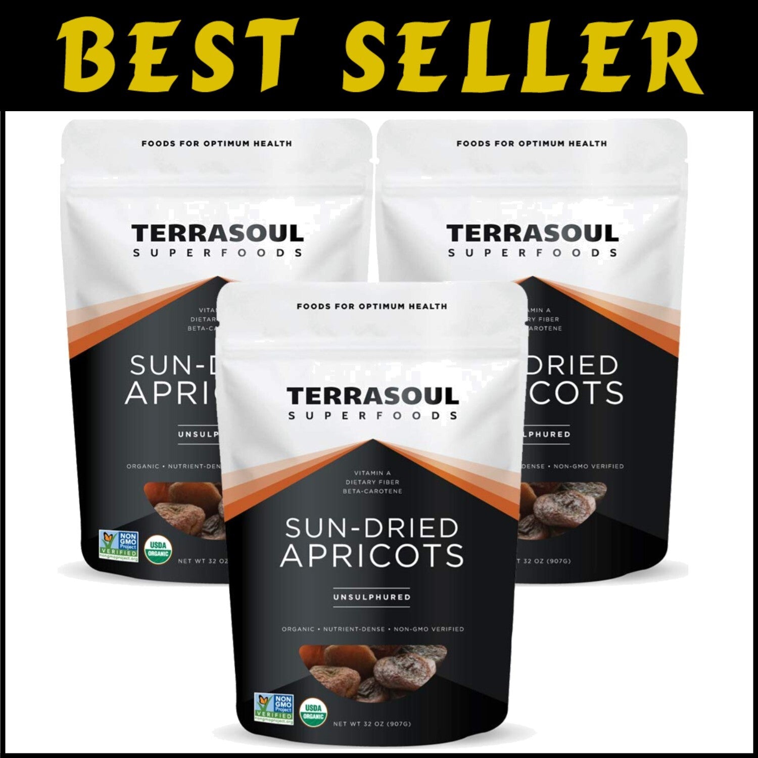 6 Lbs Certified Organic Sun-Dried Apricots - Deliciously Sweet & Fiber-Rich