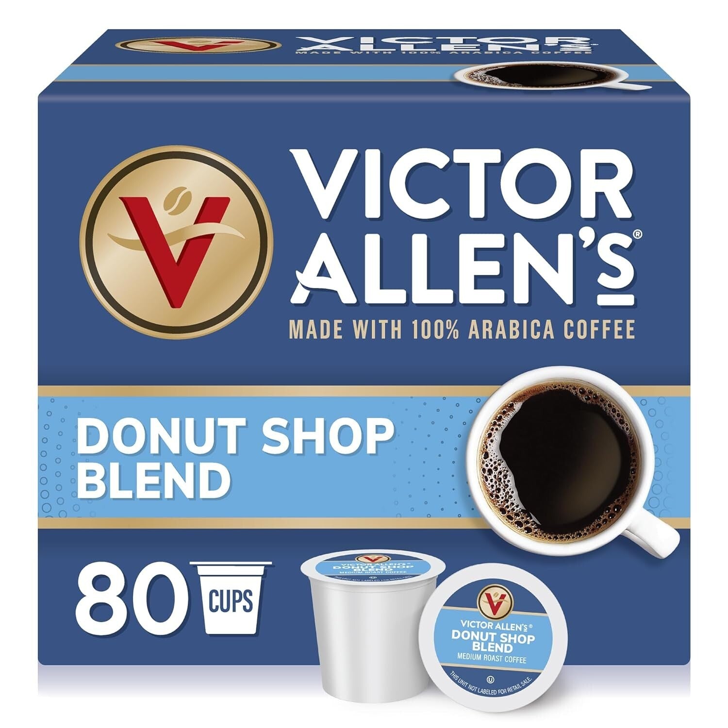 80 Count Donut Shop Blend Medium Roast Single Serve Pods for Coffee Purists