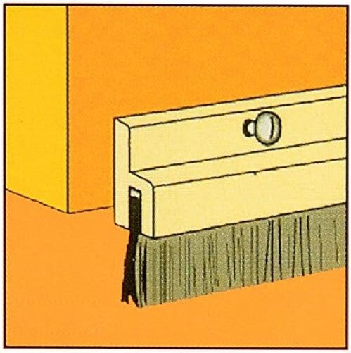 Premium Aluminum Door Brush Sweep with 1M Black Soft Bristles for Gap Sealing