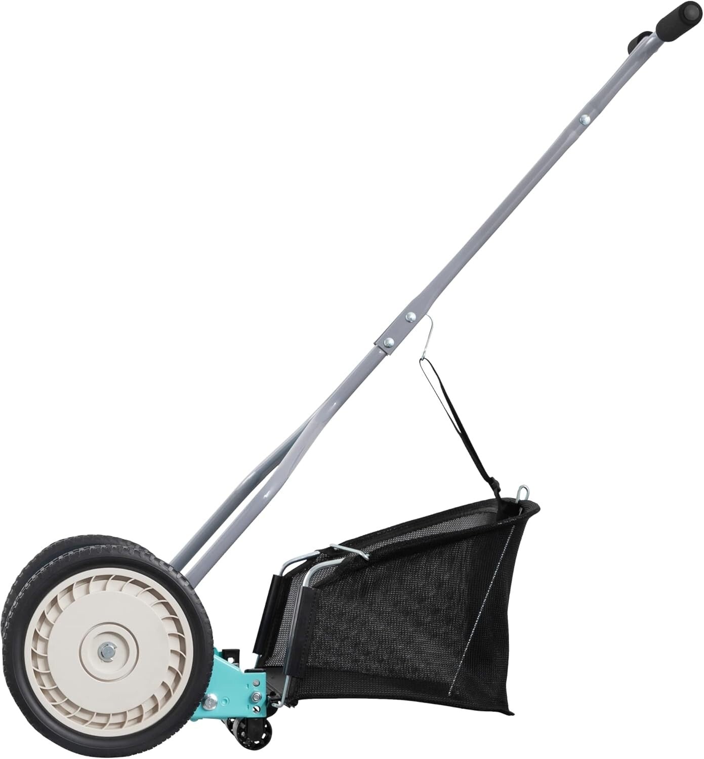 Lightweight 5-Blade 14-Inch Push Reel Lawn Mower with Adjustable Height - Mint
