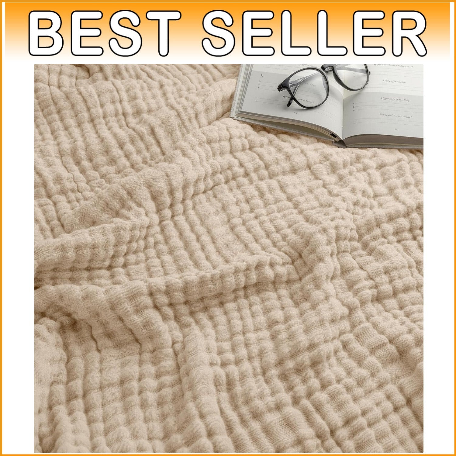 Breathable King Muslin Blanket 108" x 90" - Lightweight Comfort for Adults