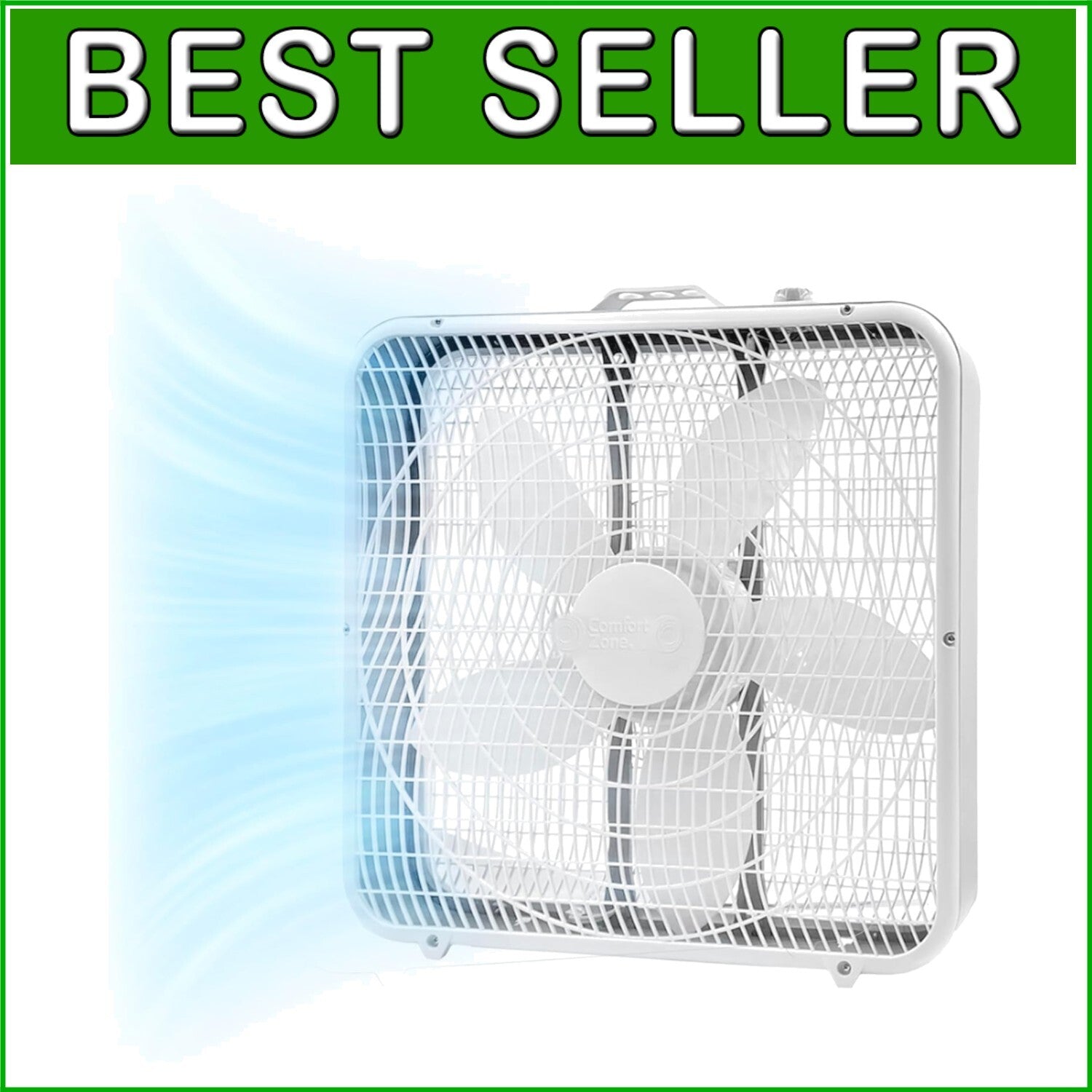 3-Speed Box Fan with High Capacity Airflow - Ideal for Garages and Bedrooms