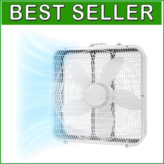 3-Speed Box Fan with High Capacity Airflow - Ideal for Garages and Bedrooms