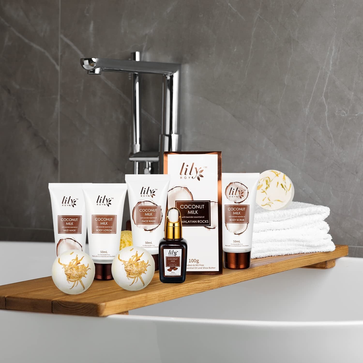 Elegant 18-Piece Spa Gift Basket with Coconut & Vanilla - Perfect for Gifting