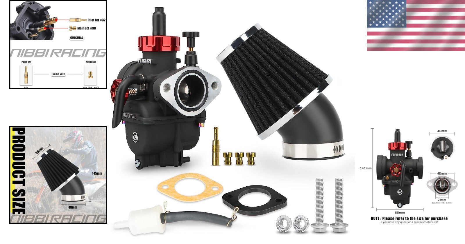 Durable 19mm PE Carburetor with Tuning Flexibility for 100cc-125cc Bikes