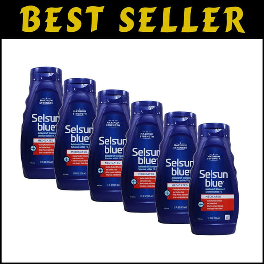 Maximum-Strength Anti-Dandruff Shampoo - 11 oz. Pack of 6, With Cooling Menthol