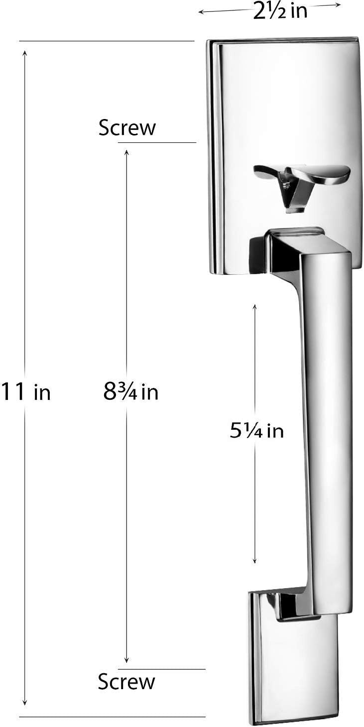 Modern Polished Chrome Reversible Lever Door Handle & Deadbolt Set - Easy Ins...