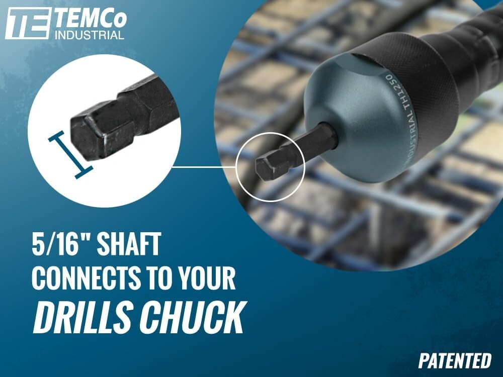 Drill-Powered 5-Foot Concrete Vibrator by TEMCo - Lightweight & Affordable