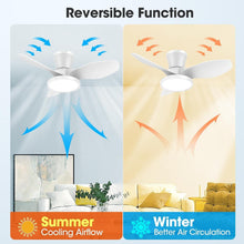 Load image into Gallery viewer, Modern Minimalist 32-Inch Ceiling Fan with Adjustable LED Light &amp; Remote Control
