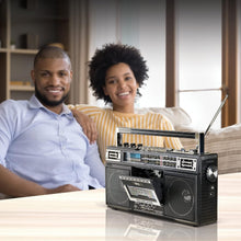 Load image into Gallery viewer, Retro 1980's Boombox with Bluetooth &amp; 4-Band Radio - MP3 Conversion