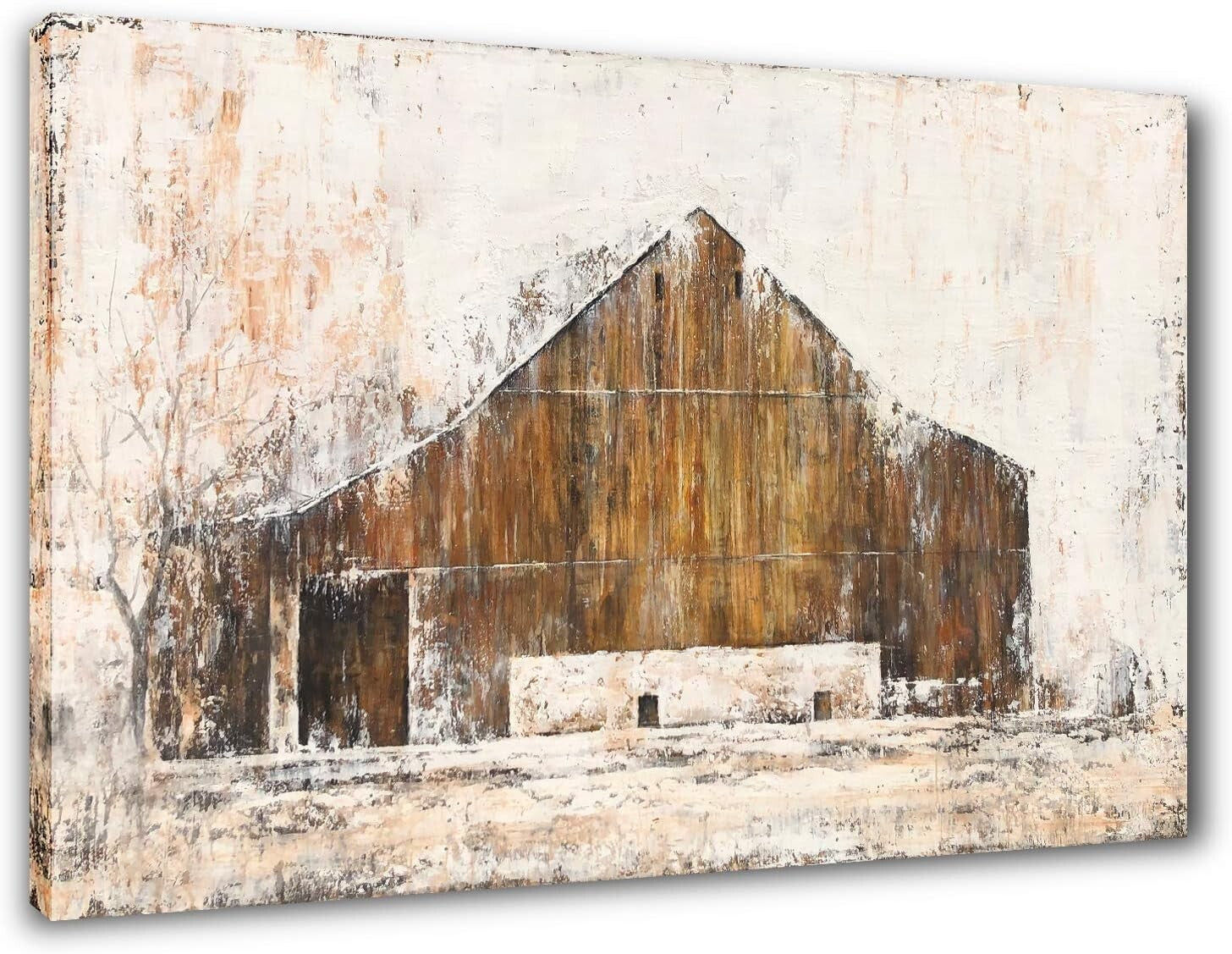 Beautiful 28x20 Rustic Barn Canvas Wall Art - Ready to Hang Farmhouse Charm