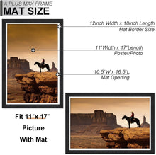 Load image into Gallery viewer, Elegant Set of 6 Black 12x18 Picture Frames with Stylish Wood Grain Finish